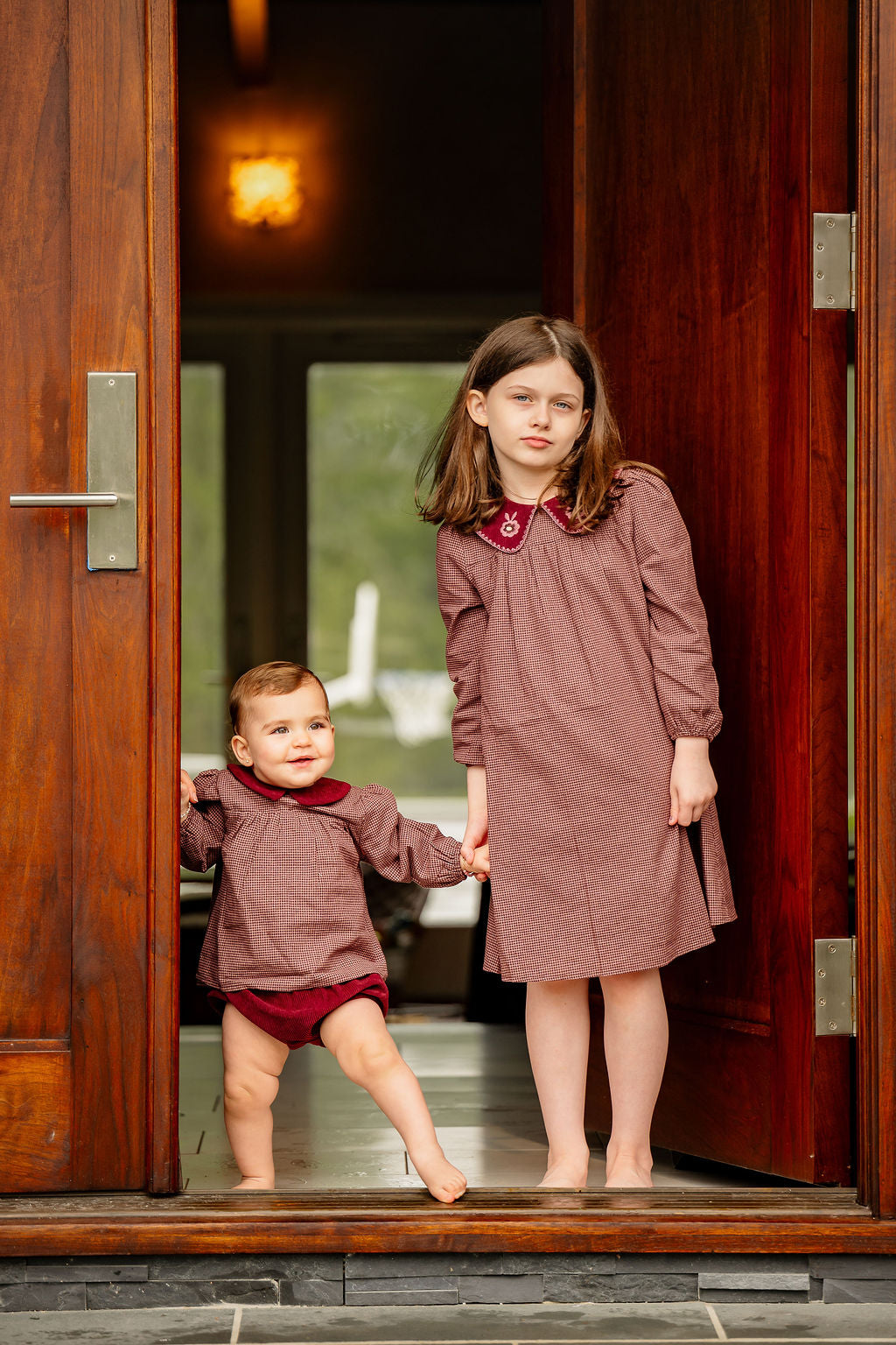 Gingham-Dress-Burgundy