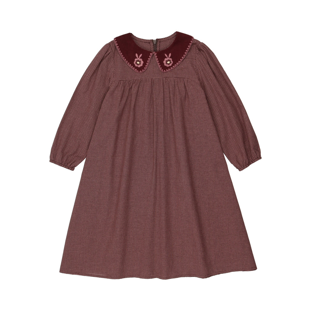 Gingham-Dress-Burgundy